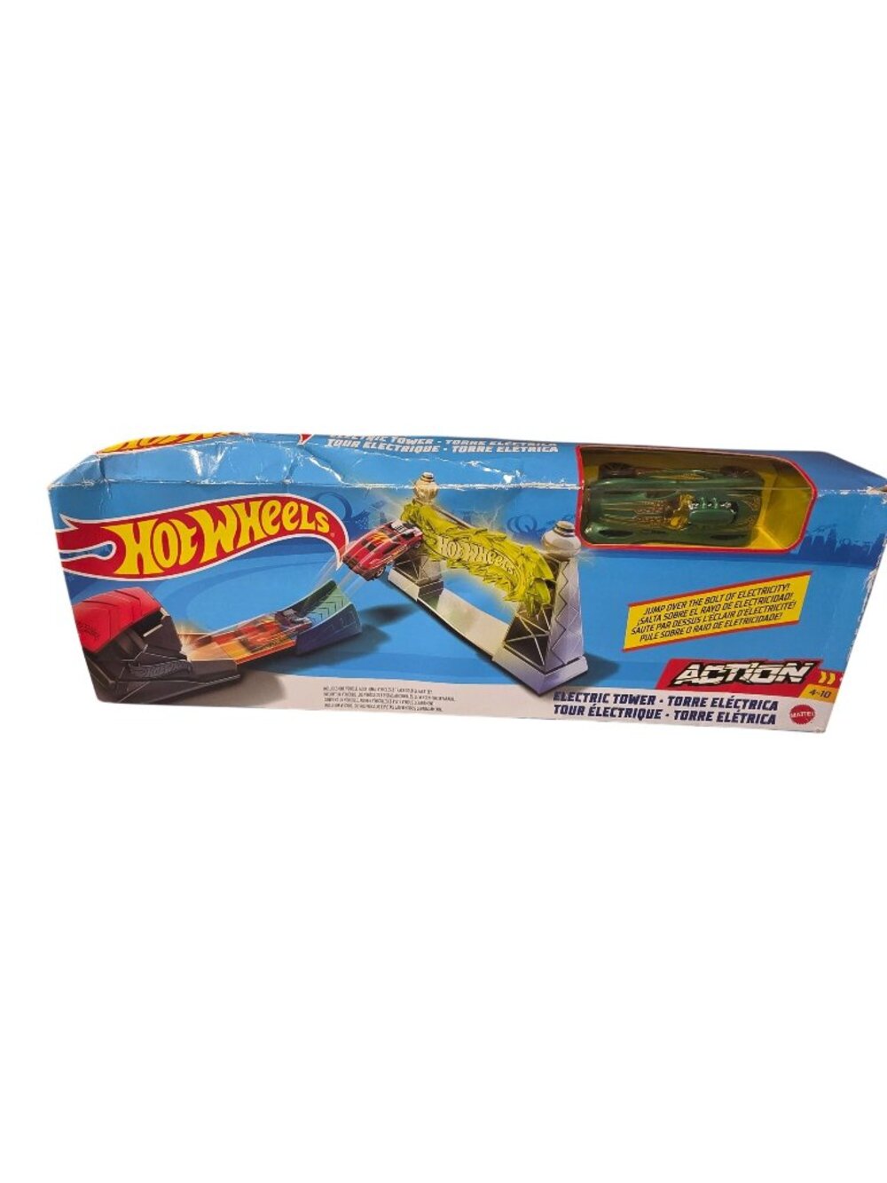 Hot Wheels Action Electric Tower Track Stunt Set with Car NIB Damaged Box